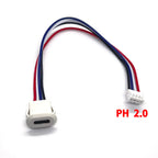 4 Pin Press Type USB Connector Type-C Waterproof with PH 2.0 Female Socket High Current Fast Charging Jack Port with Data Pin