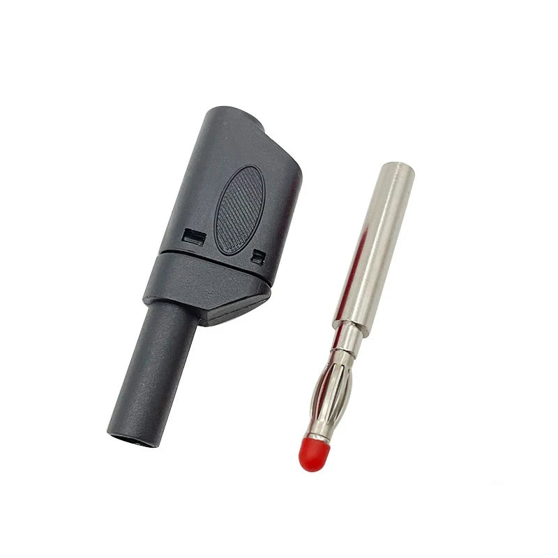 20PCS/ 4mm Male Retractable Sheath Stackable Banana Plug Shrouded Fully Insulated Safety Wire Solder Connector Black Red