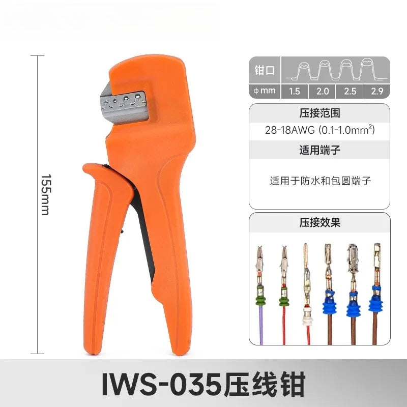 IWS-3220S Wire Crimping Tool for JST, Molex, Dupont Micro Terminals Connectors Crimper, AWG 32-22 Mini Hand Plier