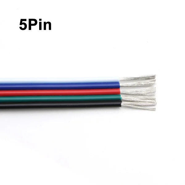 22AWG 20AWG 18AWG LED Extension Cord 2/3/4/5/6Pin RGB Flexible Electrical Connection Cable for LED Strip Lights Auto Lamp Driver