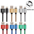 Micro USB 2.4A Fast Charging Cable Nylon Data Cable Cord For Samsung Galaxy A3/A5/A7 Android Phone Mobile Devices 1M 2M 3M