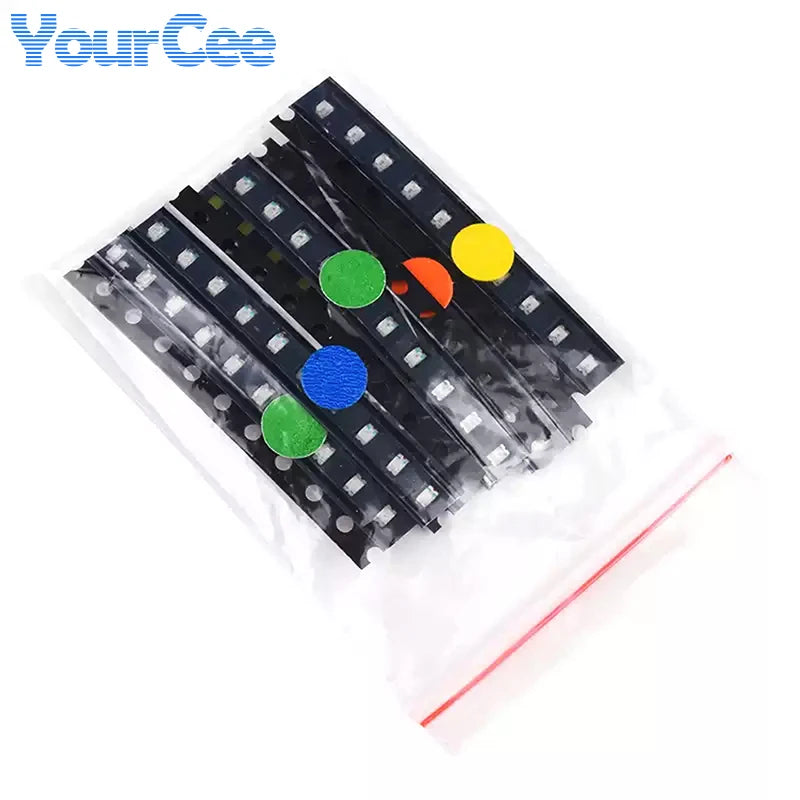 50pcs-390pcs SMD LED 0402 0603 0805 1206 3528 2835 5050 5730 Diode Red Blue Yellow White Green Orange Purple Pink