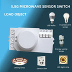 Diymore 5.8G Microwave Radar Sensor Switch AC85-250V Intelligent Energy Saving Control Microwave Radar Sensor Motion Detector