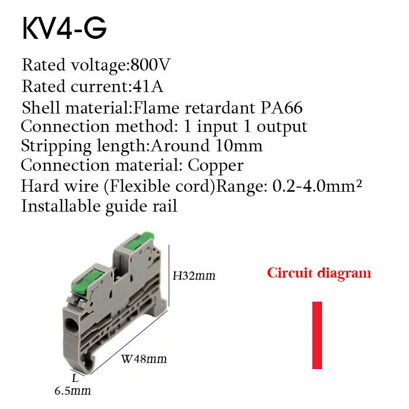 Wire Connectors Rail Type Electrical Quick Terminal Block Direct Insertion Instead Of UK ST PT Docking For Parallel Connection