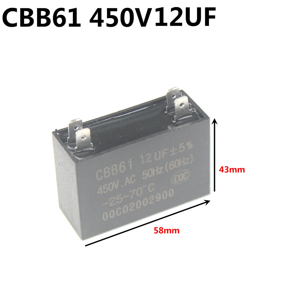 5PCS CBB61 450V dip4pin Fan Start Capacitor 1uF 1.2uF 1.5uF 2.0uF 2.5uF 3.0uF 3.5uF 4.0uF 4.5 5.0uF 6.0uF 7.0uF 8.0uF 10uF 12uf