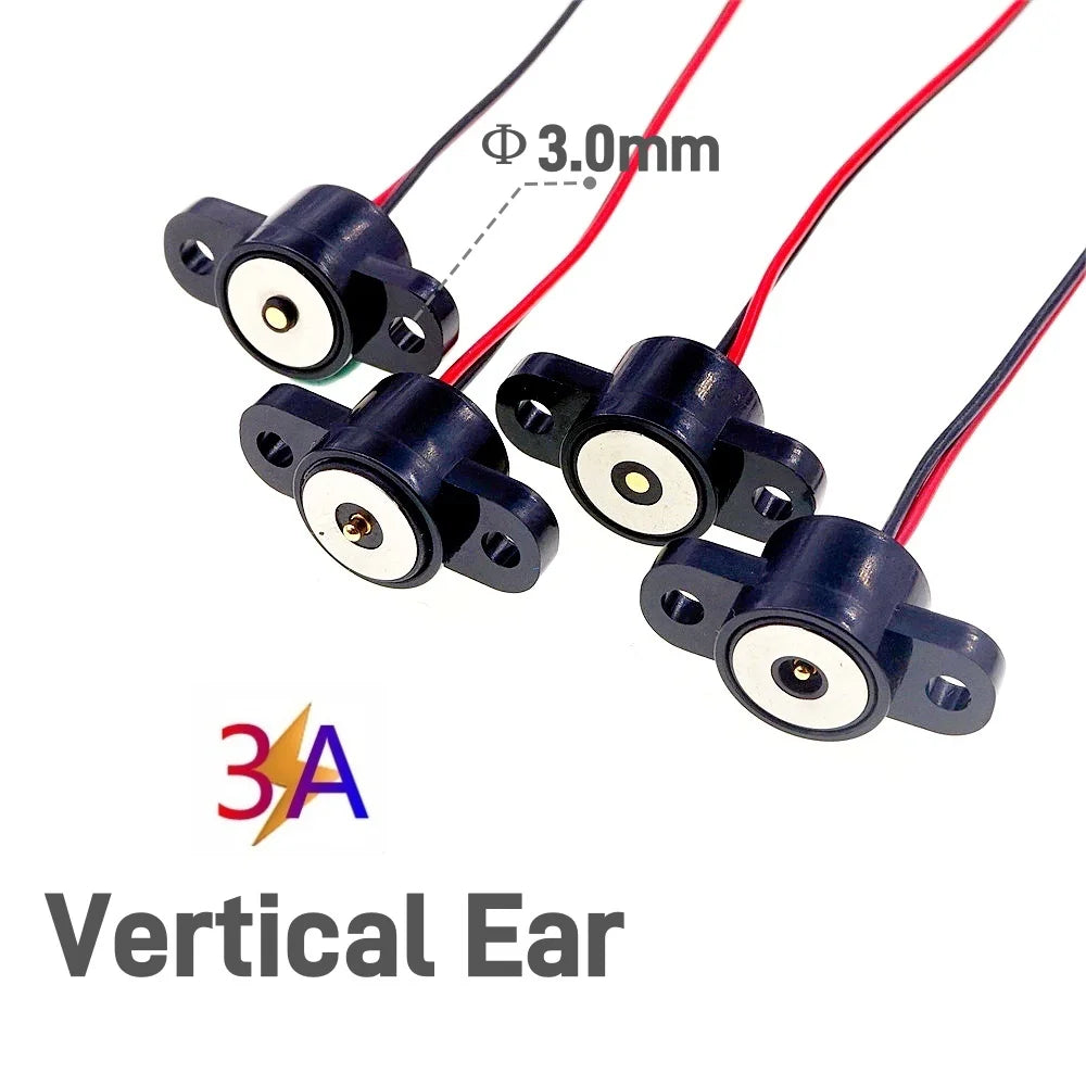 Circular High Current 3A 12V Magnetic Connector Threaded Panel Mount Holes Self-Locking Waterproof Terminals Charging Wire PH2.0