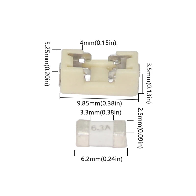 【30-10PCS】1808 SMD Fast Blow Fuse 0.5A 0.75A 1A 2A 3A 4A 5A 6.3A 7A 8A 10A 15A 20A 25A 30A 1808 Fuse Holder