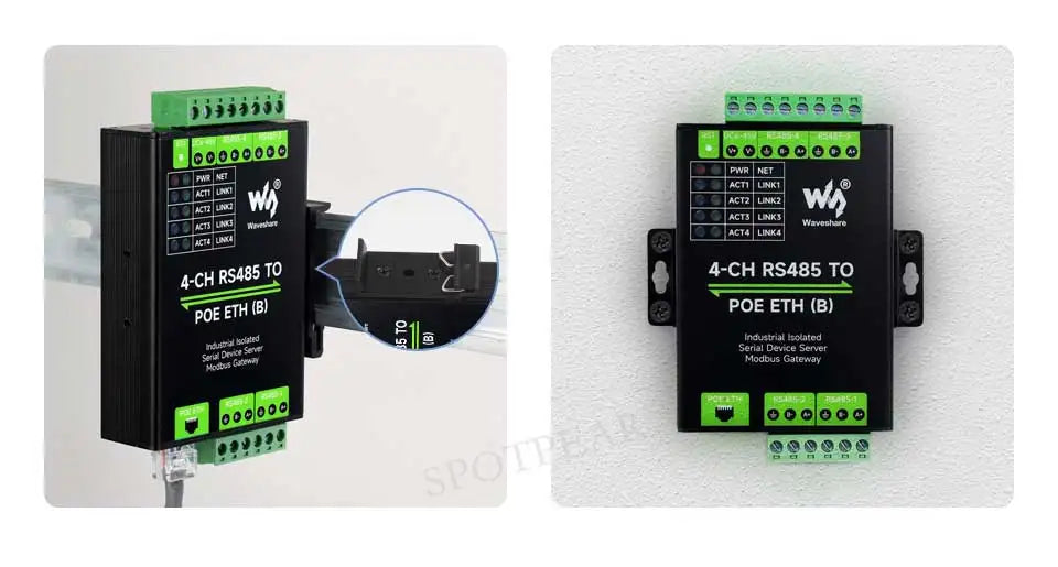 Industrial Isolated 4CH RS485 TO POE ETH (B) RJ45 Converter UART For Modbus 4-Ch RS485 to RJ45 Ethernet Serial Server