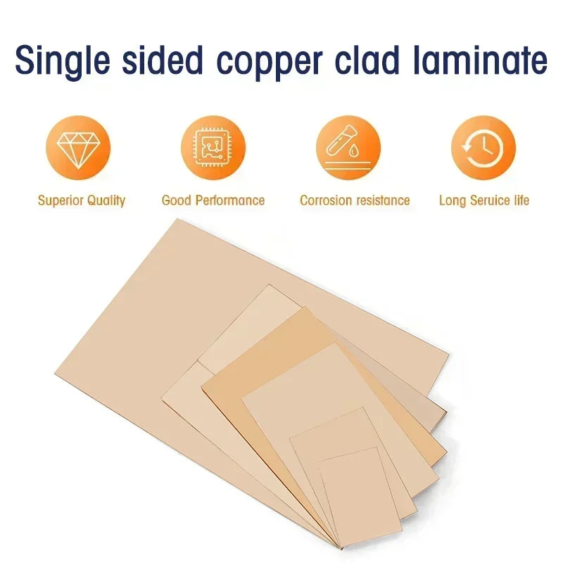 1PCS Single-sided Fiberglass FR4 PCB Board Copper Plate Kit 7x10cm 10x15cm 12x18cm 15x20cm 20x30cm Prototype Pcb Breadboard