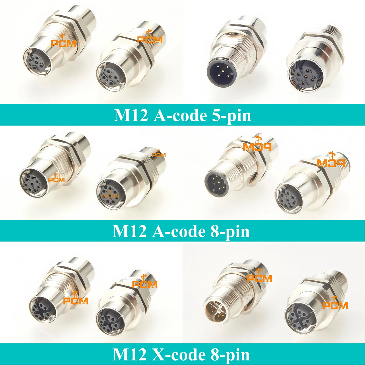 M12 Micro-C A-code 5-pin Signal Network Bulkhead Connector for Phoenix Contact Belden CAN DeviceNet NMEA2000 GPS Navigation PLC