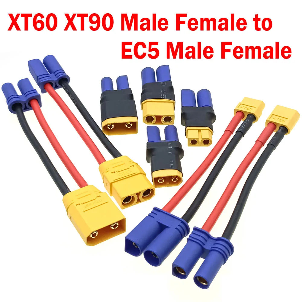 RC Car EC5 Connector Model Cars Charger Adapter Cable Battery Conversion Head EC5 Female Male To XT60 XT90 Male Female Head