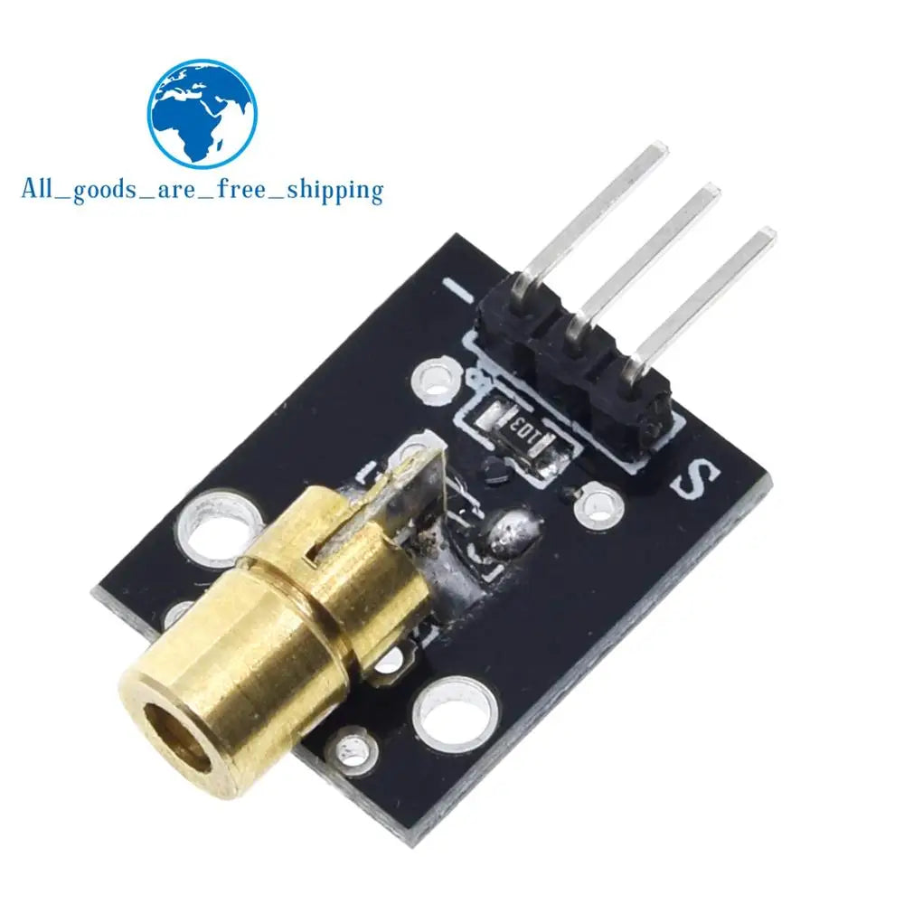 TZT 1/3PCS KY-008 3pin 650nm Red Laser Module Transmitter Dot Copper Head Sensors Module for arduino DIY Kit