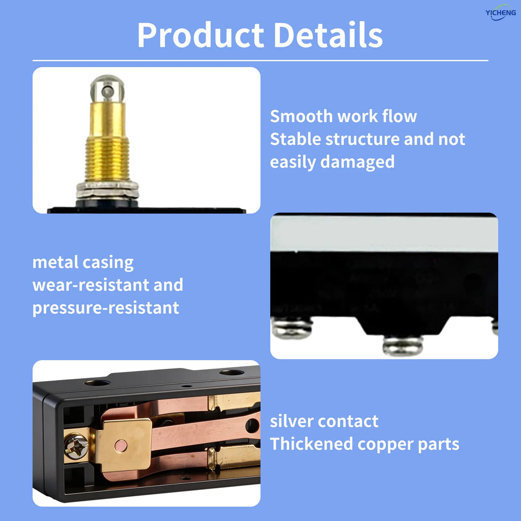 10Pcs SPDT NO+NC Hinge Roller Lever Microswitch Action Switch
