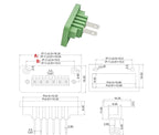 5Sets 3.81MM Pitch Through Wall Pluggable Terminal Blocks 15EDGWB 3.81 2/3/4/5/6/7/8pin Plug + Pin Header Socket Set