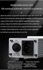 ATAUDIO HIFI Audio Power Filter Noise AC Power Filter Power 1500W 110V-250V  Purifier Surge Protection with EU Universal Outlets