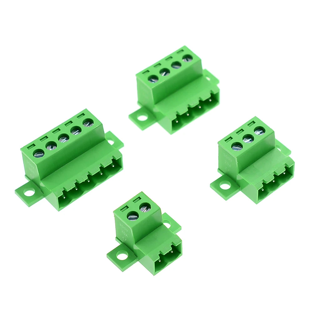 1Sets solderless docking type 2EDGRKC 5.08MM screw terminal block connector PCB plug-in type 2edg type green terminal block