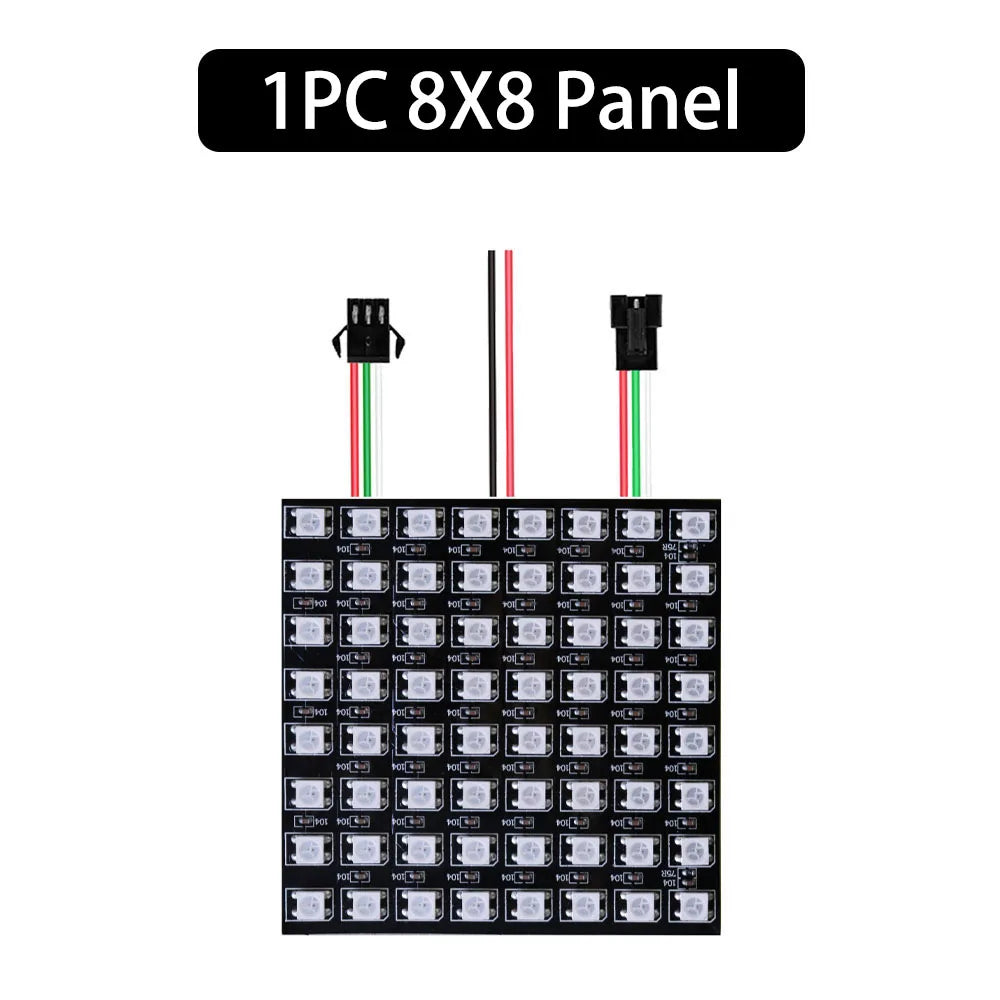 1~3PCS WS2812B RGB LED Flexible 8x8 16x16 8x32 Pixel Panel Strip Matrix Screen WS2812 Module Individually Addressable IC DC5V