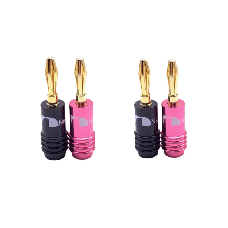 HiFi Audio 4mm 24K Gold Plated Banana Plug 4/8/10 Pcs for Home Theater Amplifier & DIY Speaker Setup