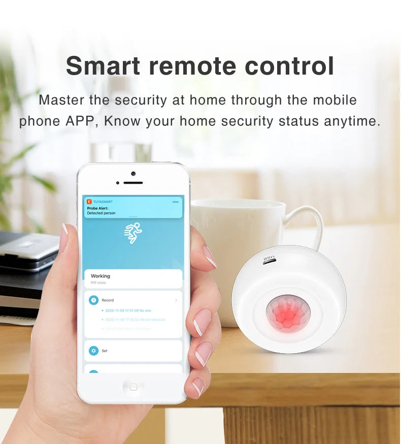 Tuya Smart WiFi Light + PIR Motion Sensor Smart Home Infrared Passive Detector App Real-time Control Support Alexa Google Home