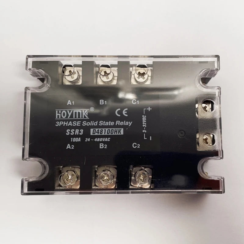 Three Phase Solid State Relay  DC Control AC 380V 3f SSR 40DA 10DA 25DA 80DA 100DA Module 3-32VDC Input 24-480VAC Load