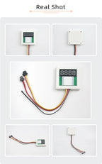 DC12V Touch Dimmer 5A 60W Single-Button Touch Time and Temperature Display LED Sensor Switch, Suitable for Bathroom Mirrors