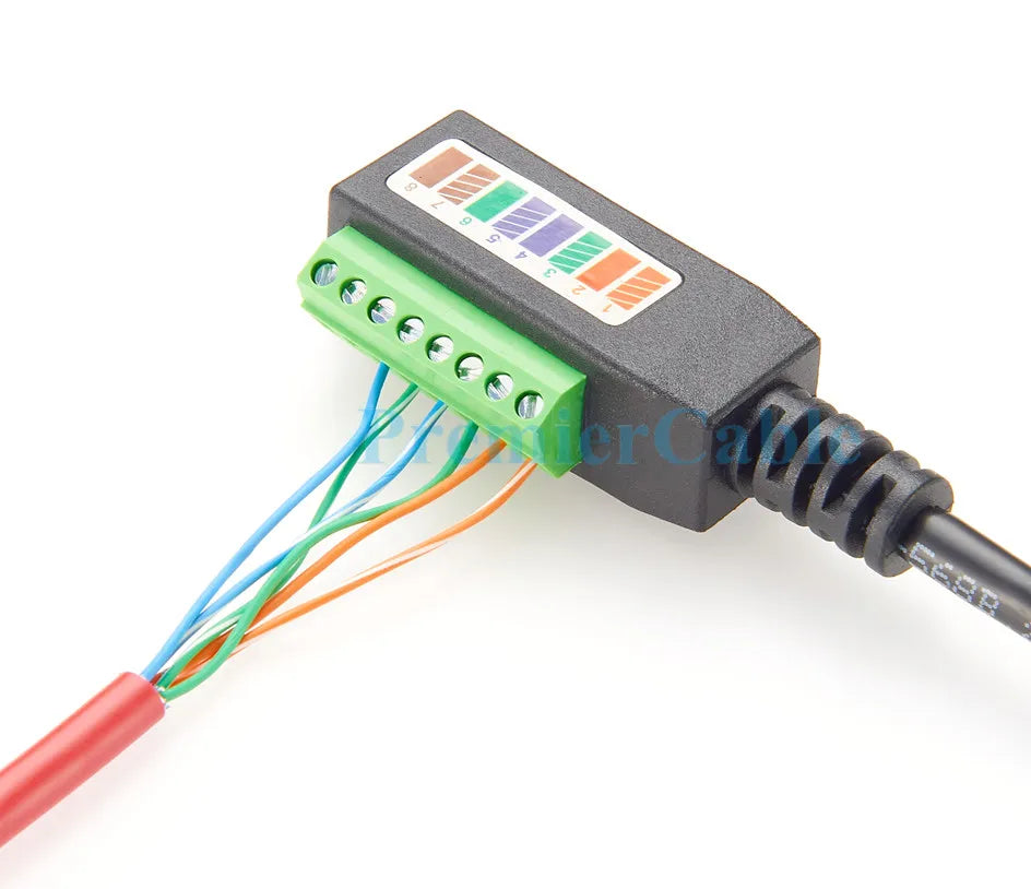 RJ45 8P8C Male to 8Pin Solderless Terminal Block Cable RJ45 to Screw Terminal Block Adapter RJ45 Screw Terminal Breakout Board