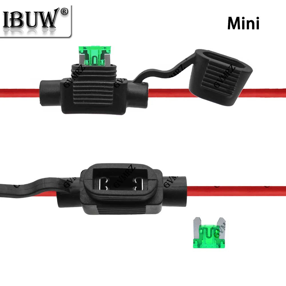 1Set 1A-40A Waterproof 32V Mini/Small/Medium Auto Fuse Holder 18/16/14/12/10AWG With Car Blade Fuse 3A 5A  10A 15A 20A 1A 7.5A