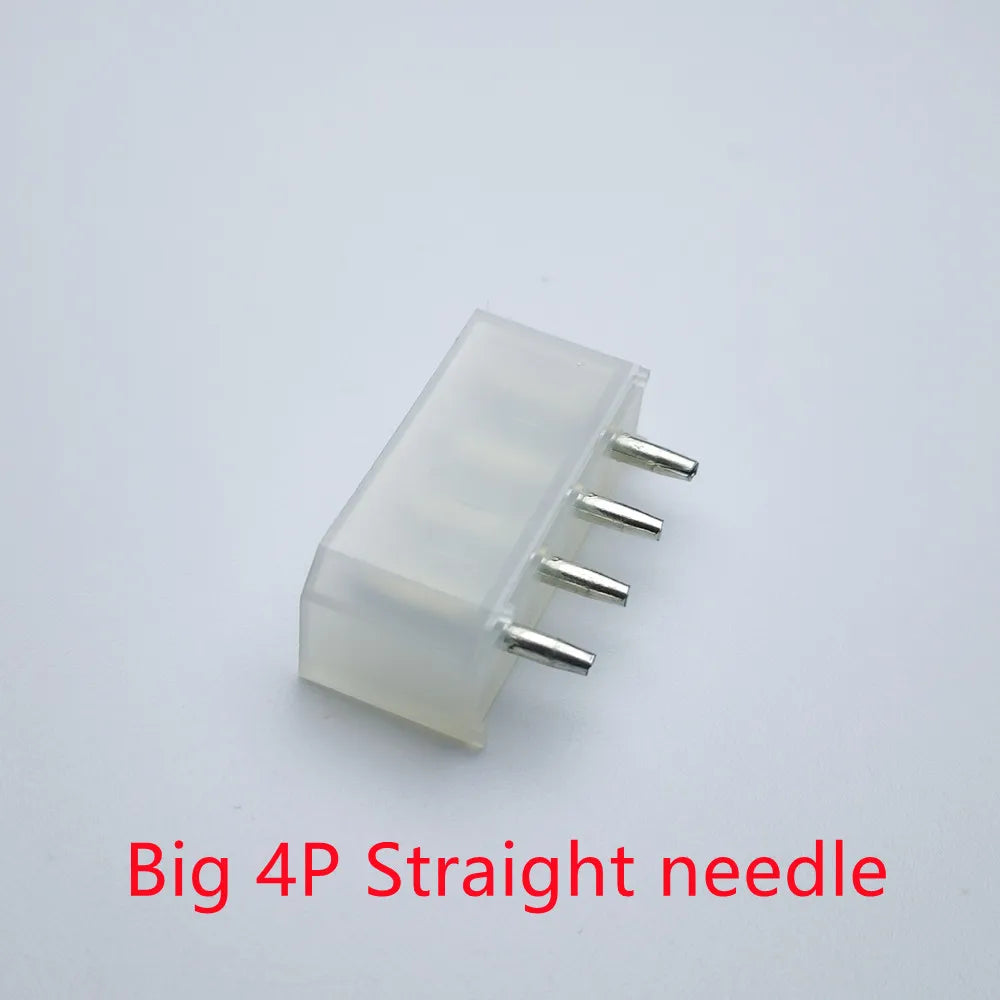 50PCS/1LOT Molex White or Black Big 4P 4D Female Socket Straight Hollow Needle for PC Computer ATX IDE Power Connector