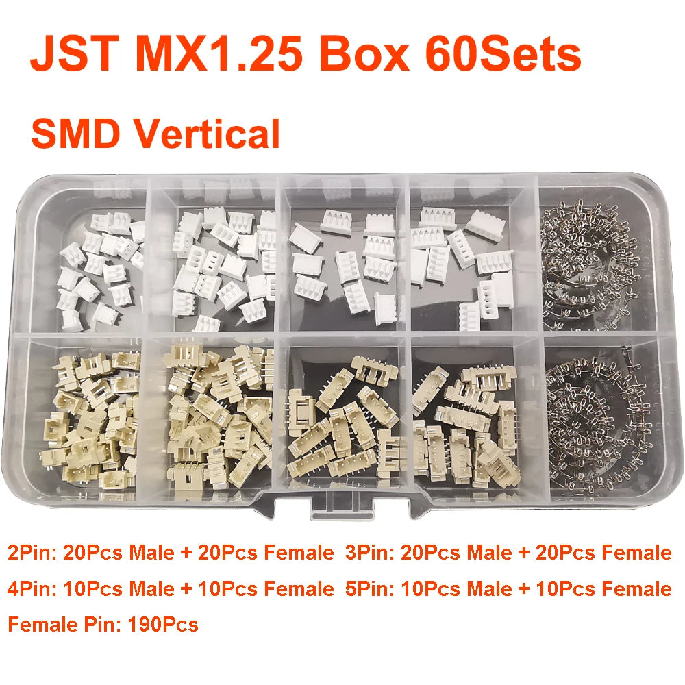 JST Box SH1.0/MX1.25/PH2.0/XH2.54/VH3.96/SM2.54/SYP Pitch Connector Terminal Kit SMD/Straight/Right Angle Type DIY