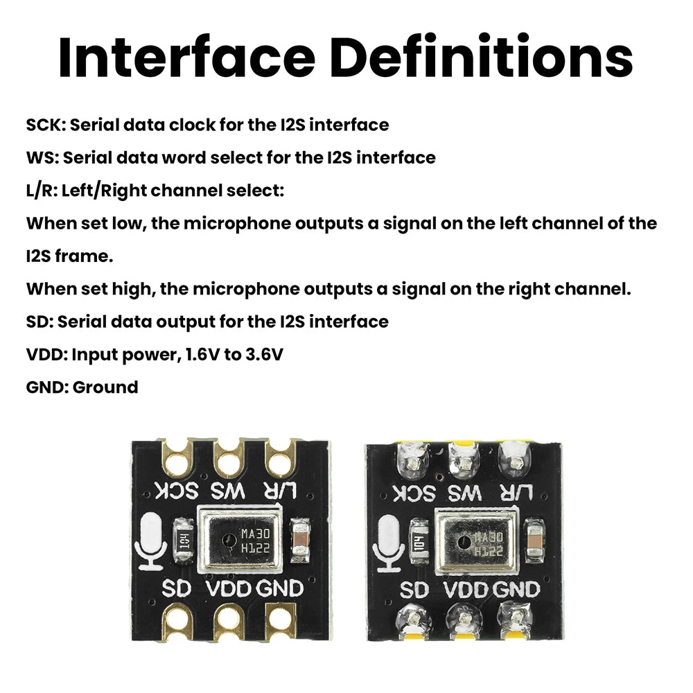 MS4030 Omnidirectional Microphone Module MEMS High Precision Low Power I2S Supports ESP32 Compatible With INMP441