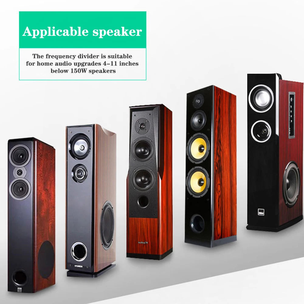 150W 3 Way HiFi Speaker Frequency Divider Audio Crossover Filter Treble Alto Bass Frequency Divider for Professional or Home Use