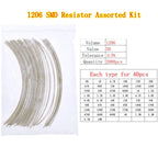 0402 0603 0805 1206 2512 0ohm-10Mohm SMD Chip Fixed Resistor Assortment Kit Electronic components sample pack