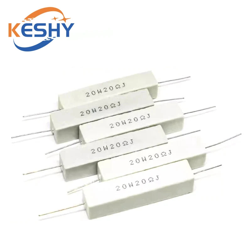 2PCS 20W 5% Cement Resistor Power Resistance 0.1R-10K 0.47 1 1.5 2.2 2.5 3 4.7 5.1 6 10 22 24 33 47 100 1.8K 2.2K 4.7K ohm