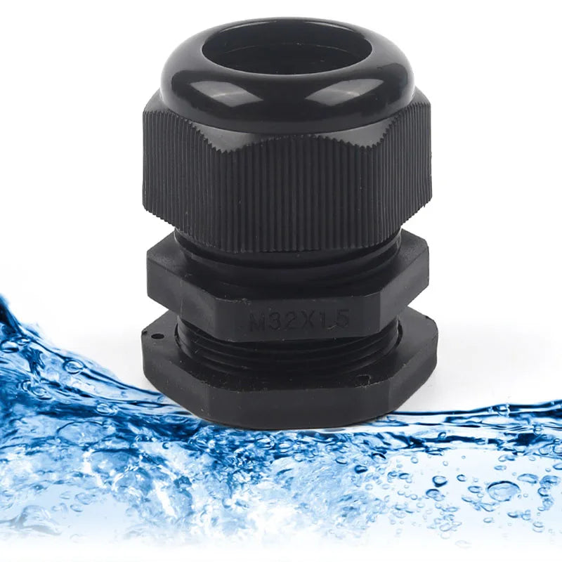 IP68 Waterproof Cable Gland Black Plastic Seal Joint Nylon M12/M16/M18/M20/M22/M25/M27/M30 White Waterproof Cable Connector