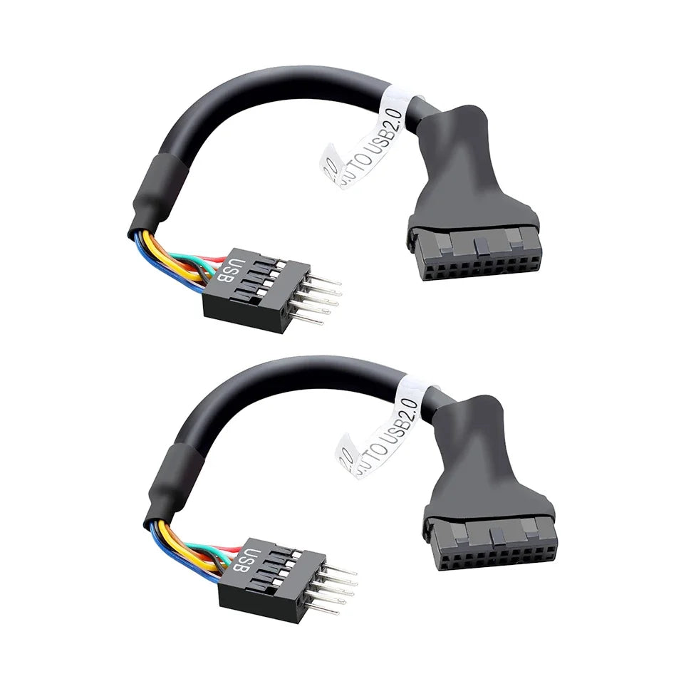 Motherboard USB 3.0 19-Pin To USB 2.0 9-Pin Adapter 9Pin to 19Pin Header 480Mbps Data Transmission Cable for Desktop Front Panel