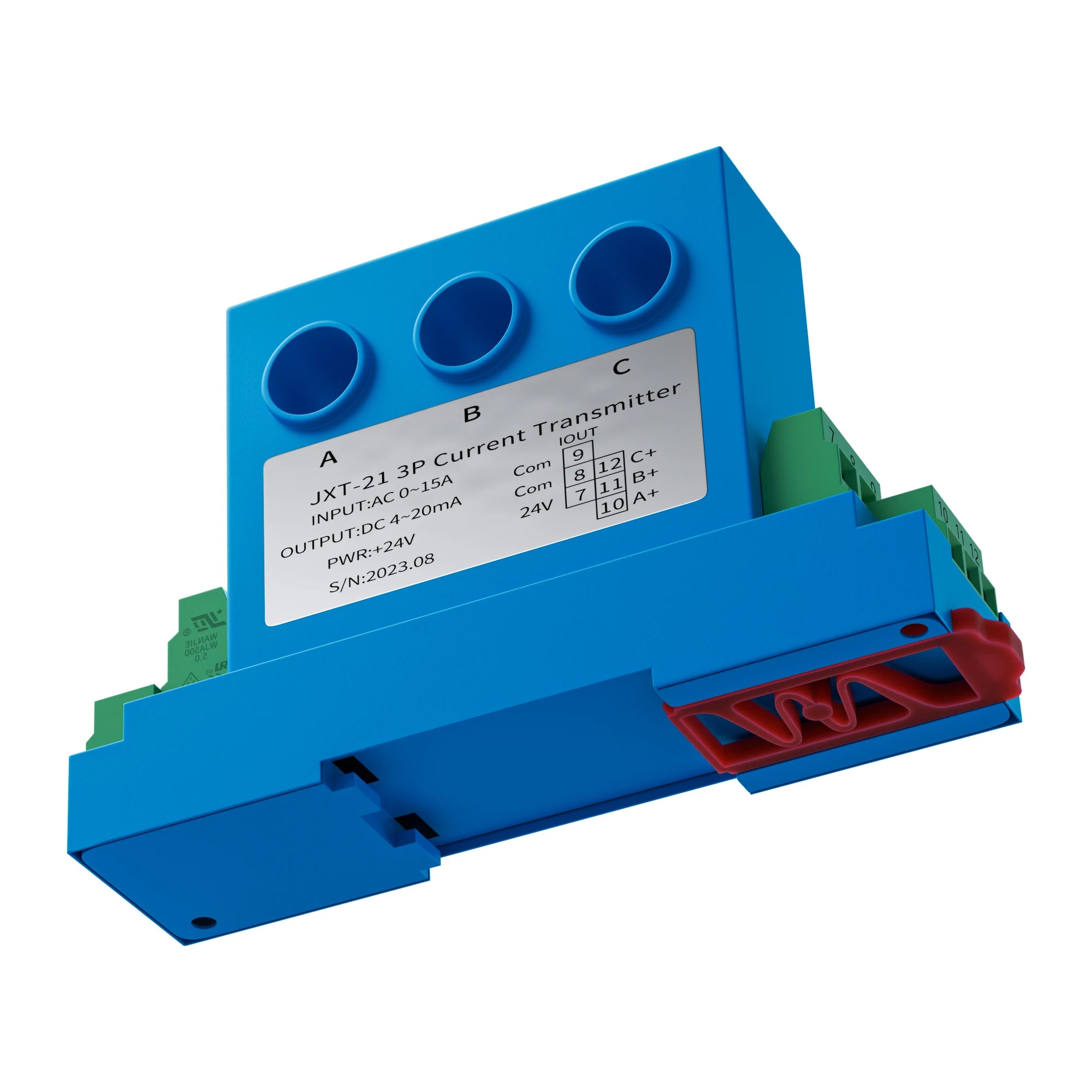 3 Phase Current Transmitter 4-20ma 0-5v 0-10v RS485 8mm Hole Three Phase Ampere Sensor Signal Transducer