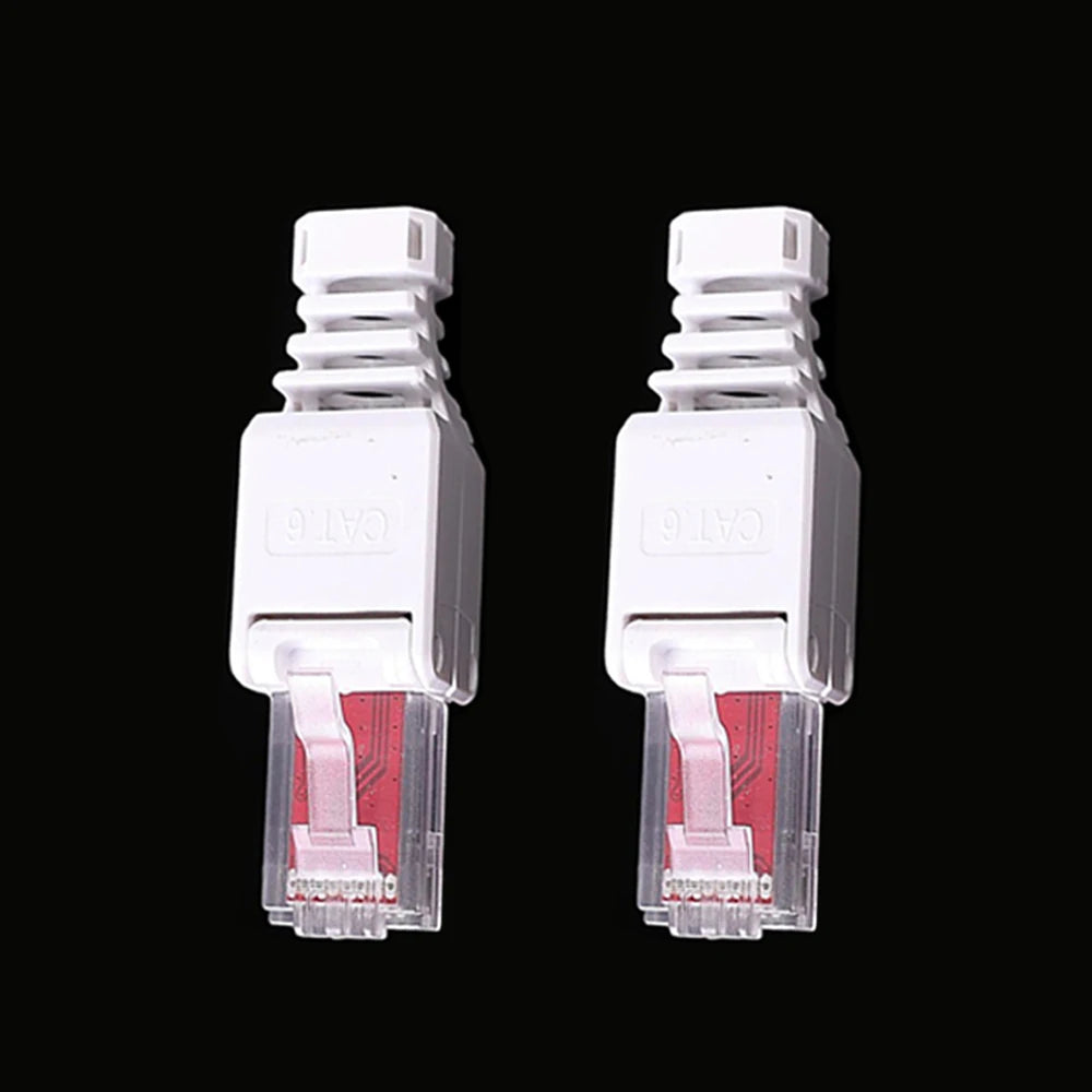 1/2Pcs Tool Free RJ45 Connector for UTP CAT6A/CAT6/CAT5E No Crimper Internet RJ 45 for 23awg-26awg Toolless LAN Cord Ends