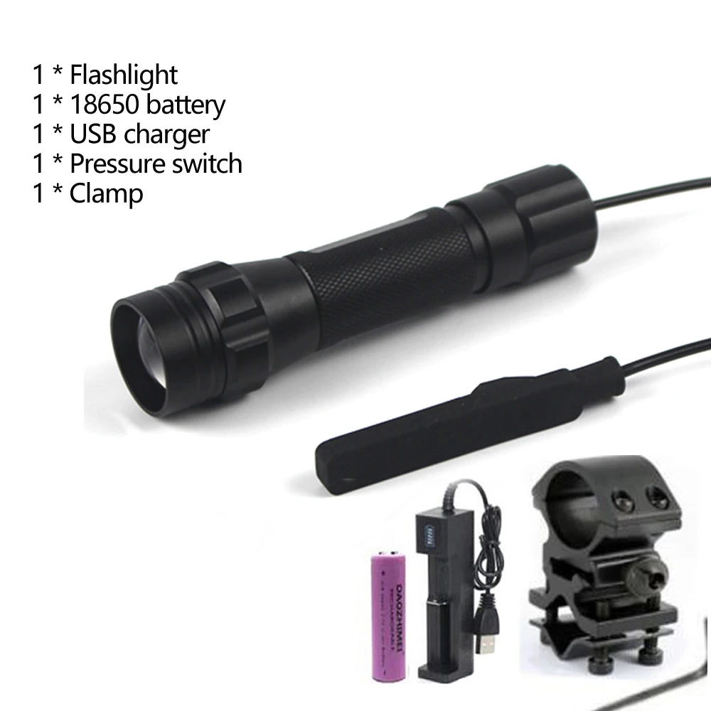 150 Yards Professional Focus Night Vision Hunting Torch 10W IR 850nm/940nm Tactical Infrared Radiation Zoomable LED Flashlight