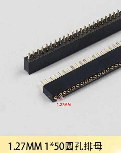 1/5pcs Round Hole Pin Header 1.27/2.0/2.54MM Pitch Row Female/Male Single Row 1x40P / 2x40P Double Row Pin Round Pin Gold Plated