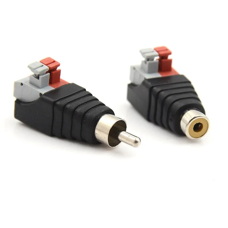 2/6/10PCS AV Plug RCA Lotus Head Press Terminal Monitoring Accessories RCA Welding-free Audio Connector Audio Male and Female