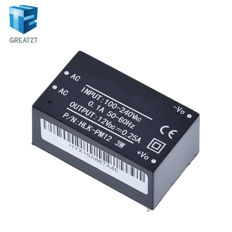 GREATZT HLK-PM01 HLK-PM03 HLK-PM12 AC-DC 220V to 5V/3.3V/12V Mini Power Supply Module Intelligent Household Switch HLK-5M05