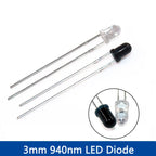 LAUBEI 20pcs/Set - 3mm & 5mm 940nm Infrared LEDs and IR Receivers Kit - for Remote Control Applications