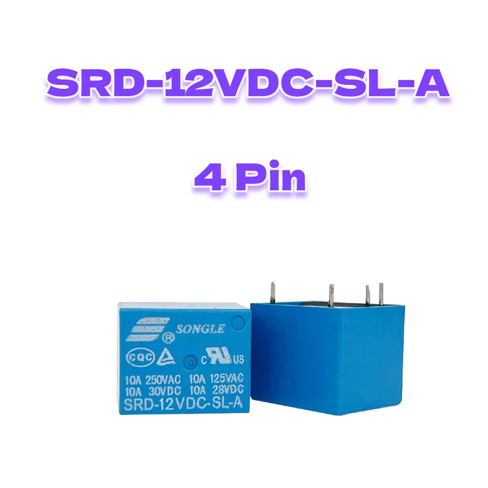 5 Pieces Power Relays SRD-03VDC 05VDC 06VDC 09VDC 12VDC 18VDC 24VDC 48VDC-SL-A SL-C T73 7A 10A 15A 4Pin 5Pin for Electronics