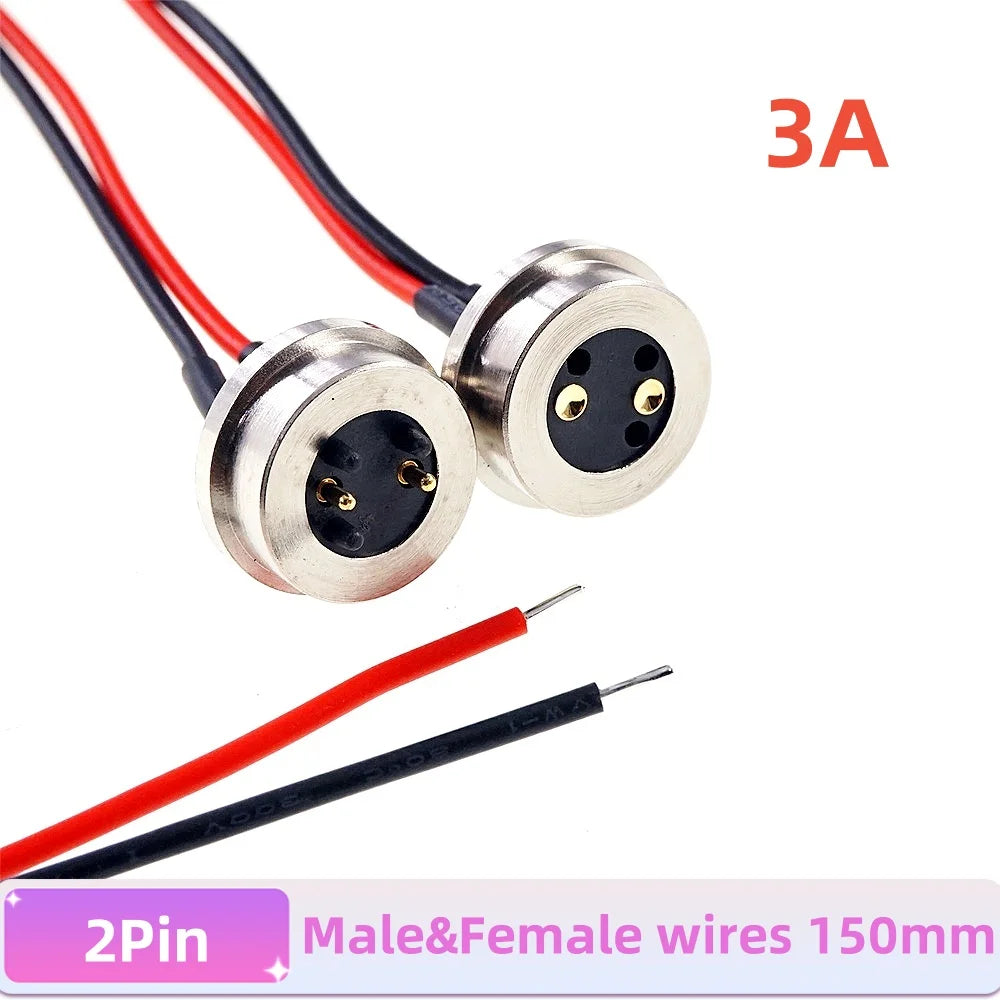 1/3/5 Pair Circular Shape Magnetic Pogo Pin Connector 1 2 3 4 5 Pole Male Female Probe DC Power Charging Round Profile