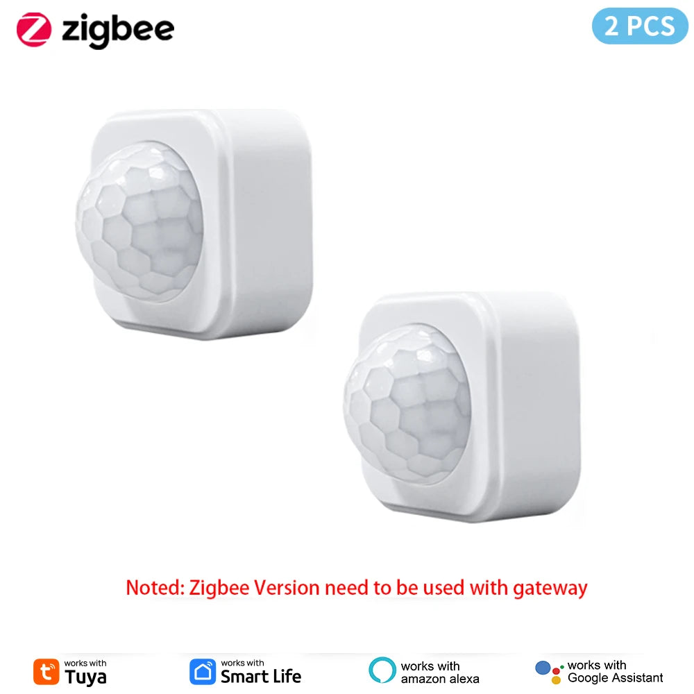 1- 10PCS Tuya Zigbee PIR Motion Sensor Detector Security Smart Life Tuya Zigbee Movement PIR Detector Needs Zigbee Gateway/Hub