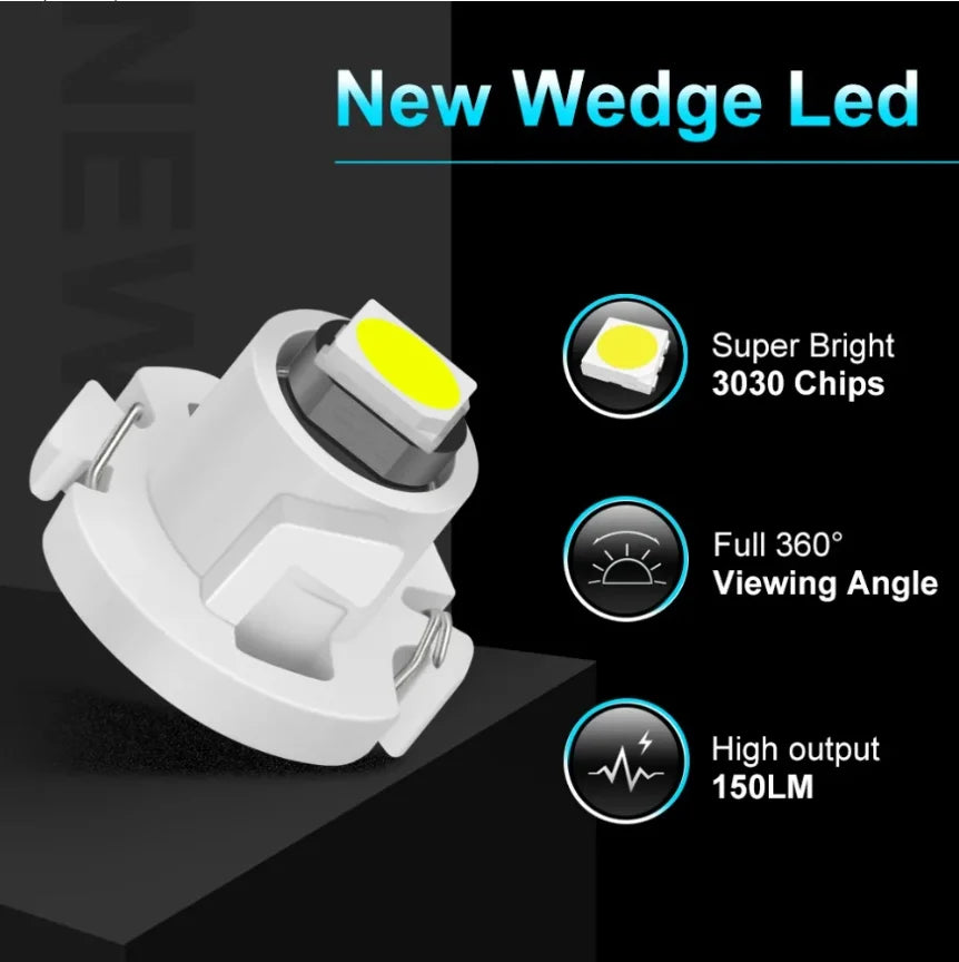 10pcs T3 LED 3030 SMD Led Bulb T4.2 T4.7 Indicator Light Bulb Car Dashboard Warning Indicator Light Instrument Lamp Auto Lamp