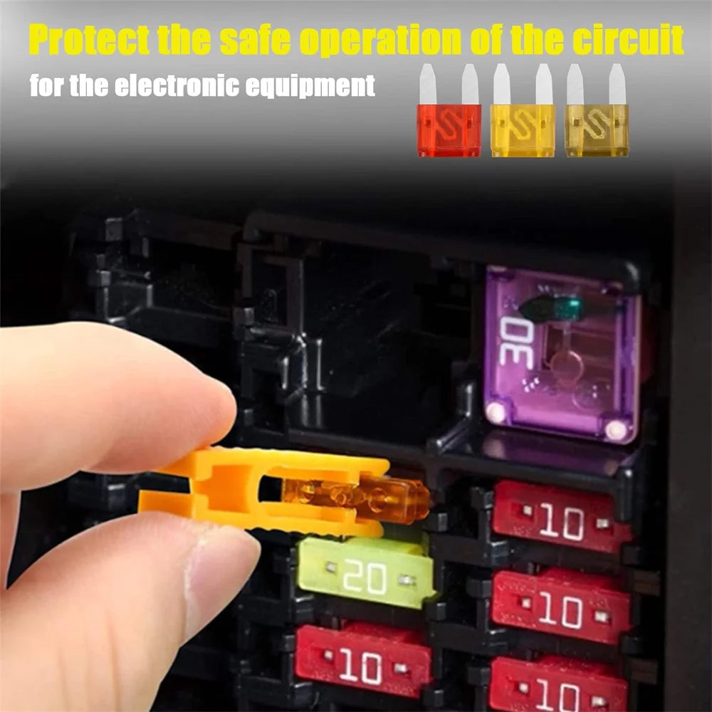 120 Pcs 2A 3A 5A 7.5A 10A 15A 20A 25A 30A 35A Mini Blade Fuse with Fuse Puller and Clear Storage Box for SUV Truck Boat
