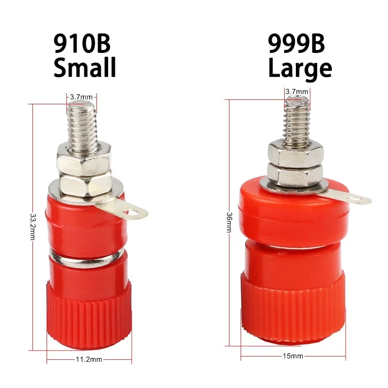 10 PCS  JS-910B 999B Binding Posts Terminals 4mm Banana Plug Socket 4mm Terminal Connector for Amplifier Arduino