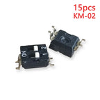 15PCS Black Toggle SMD DIP Switch Module Spacing 2.54MM 24V Patch Type 1 2 3 4 5 6 7 8 10 PIN Quick Dial The Code Switch