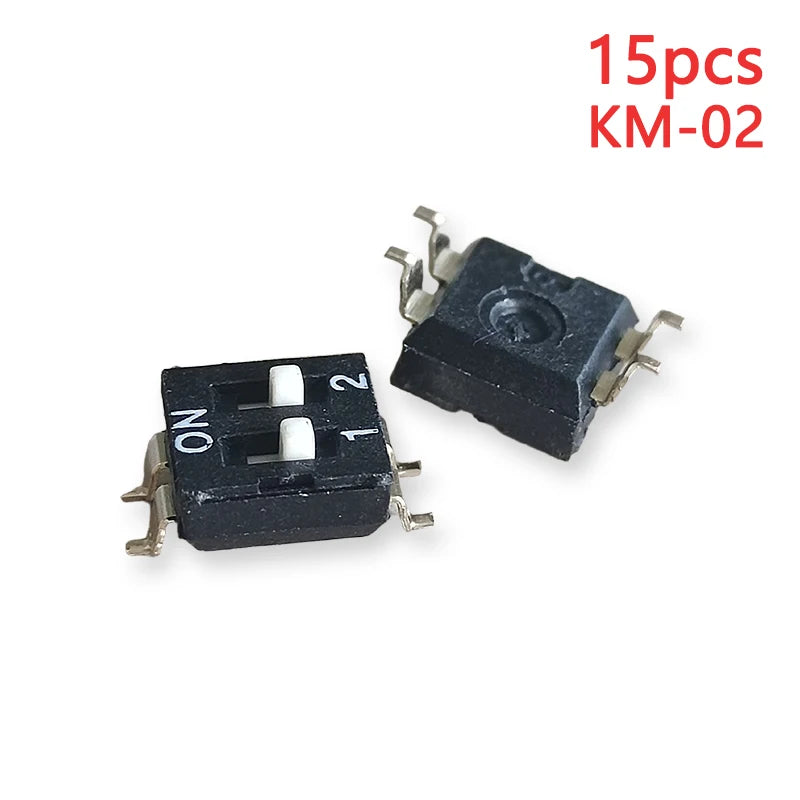 15PCS Black Toggle SMD DIP Switch Module Spacing 2.54MM 24V Patch Type 1 2 3 4 5 6 7 8 10 PIN Quick Dial The Code Switch